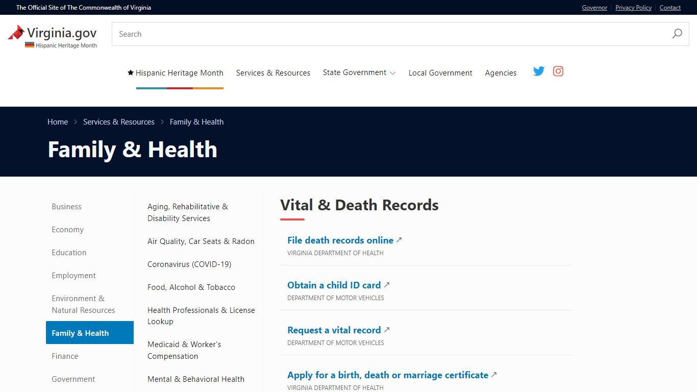 Vital & Death Records | Virginia.gov